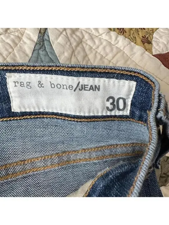 Rag & Bone Skinny Jeans Sloane Plaid Repair Denim Casual Size 30” waist - Picture 6 of 8